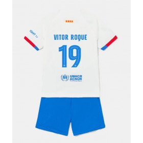 Barcelona Vitor Roque #19 Borta Kläder Barn 2023-24 Kortärmad (+ Korta byxor)